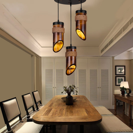 Lampa Bambusowa Wisząca –  Lampa do Jadalni, Baru lub Salonu