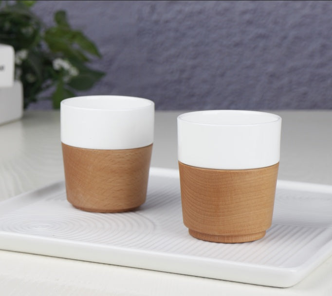 Japoński Zestaw do Herbaty z Porcelany – Dzbanek, Filiżanki i Bambusowa Taca