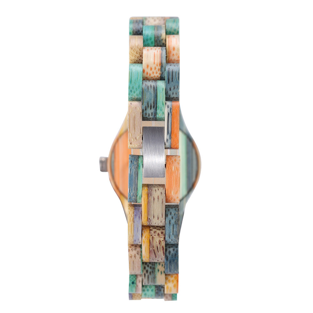 Zegarek Damski z Bambusa z Mechanizmem Kwarcowym