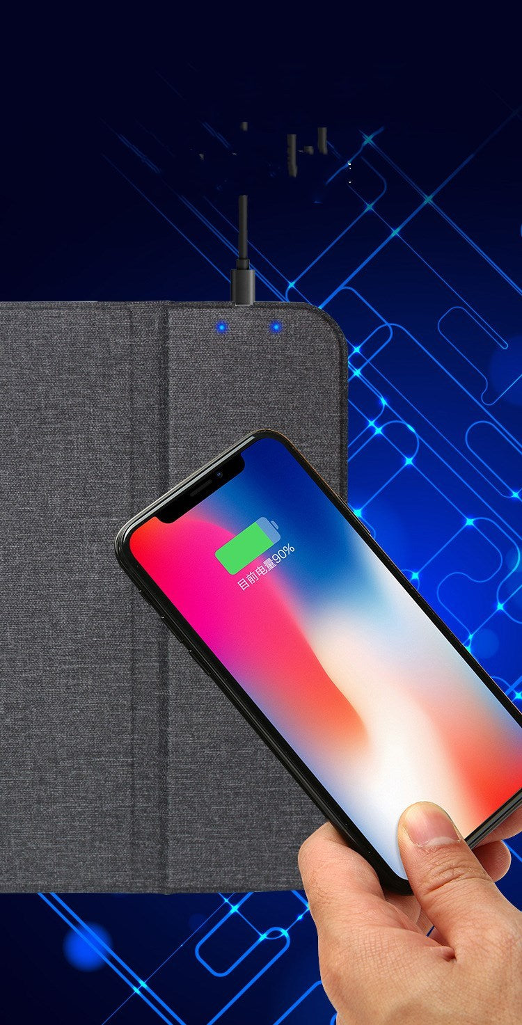 Podkładka pod mysz z ładowarką bezprzewodową 2w1 – czarna