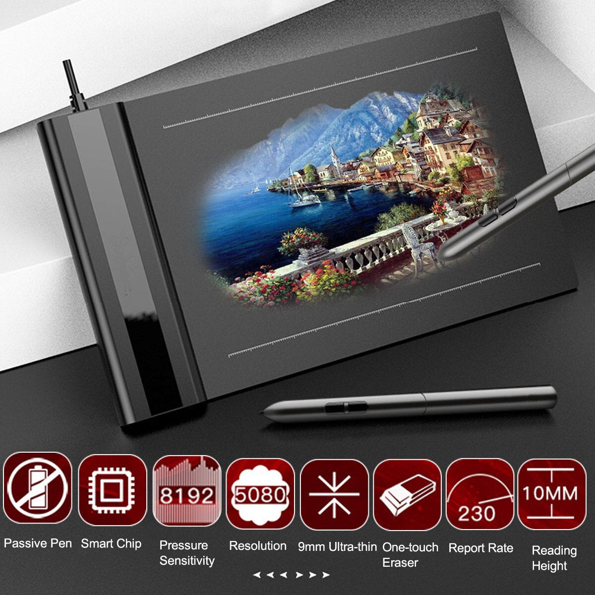 Tablet graficzny S640 – elektroniczna tablica rysunkowa z precyzyjnym piórem USB