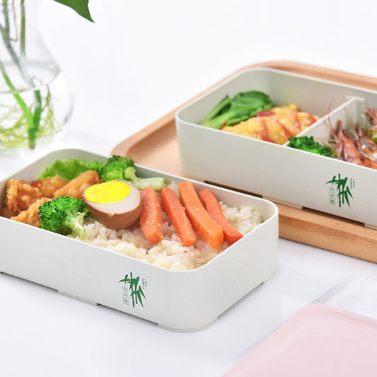 Lunchbox z Bambusowym Wykończeniem – 3 Poziomy, Do Mikrofalówki