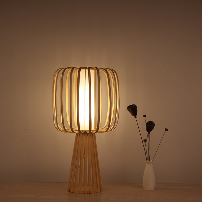 Ręcznie Wykonana Lampa Bambusowa w Stylu Japońskim