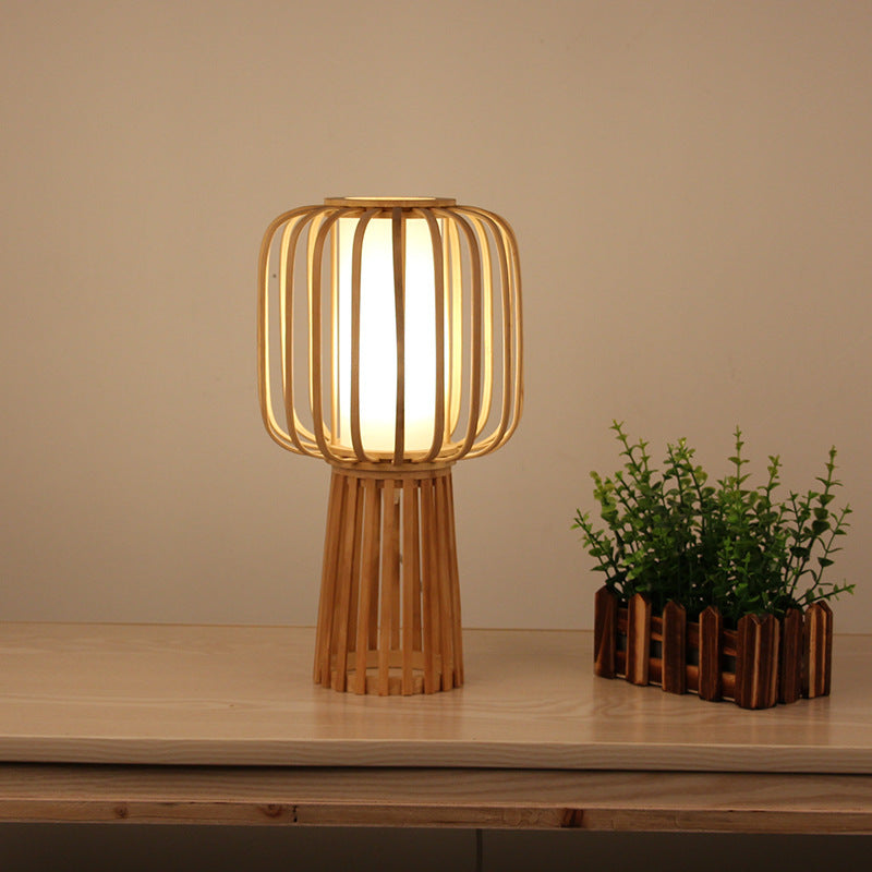 Ręcznie Wykonana Lampa Bambusowa w Stylu Japońskim