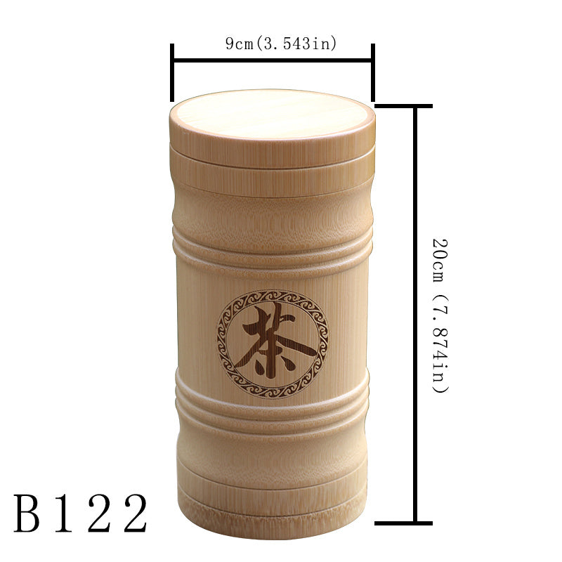 Bambusowy Słoik na Herbatę w Stylu Retro – Ink & Wash