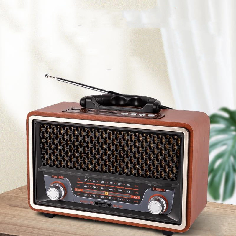 Drewniane Radio z Bluetooth, USB i Funkcją Nagrywania – Retro Styl do Domu
