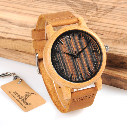 Zegarek z Naturalnego Drewna  Bambusowego.