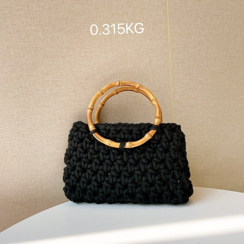 Hand Woven Bamboo Bag – torba ażurowa z bambusowym uchwytem