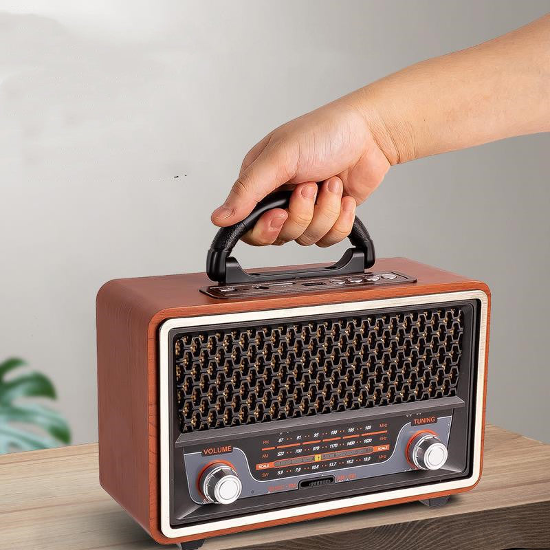 Drewniane Radio z Bluetooth, USB i Funkcją Nagrywania – Retro Styl do Domu