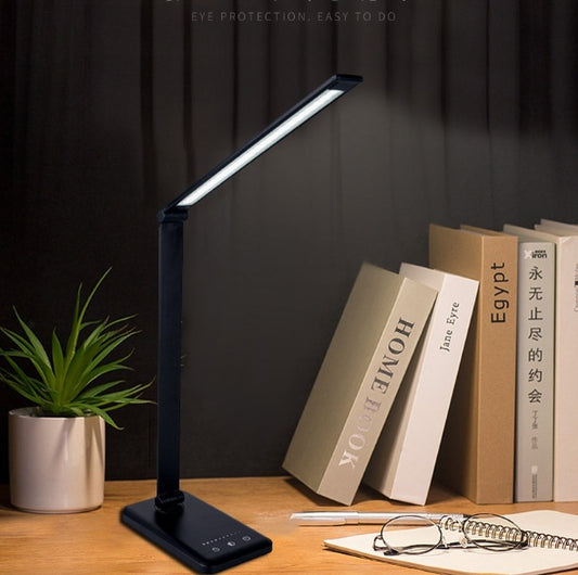 Lampka biurkowa LED z ładowaniem bezprzewodowym i portem USB