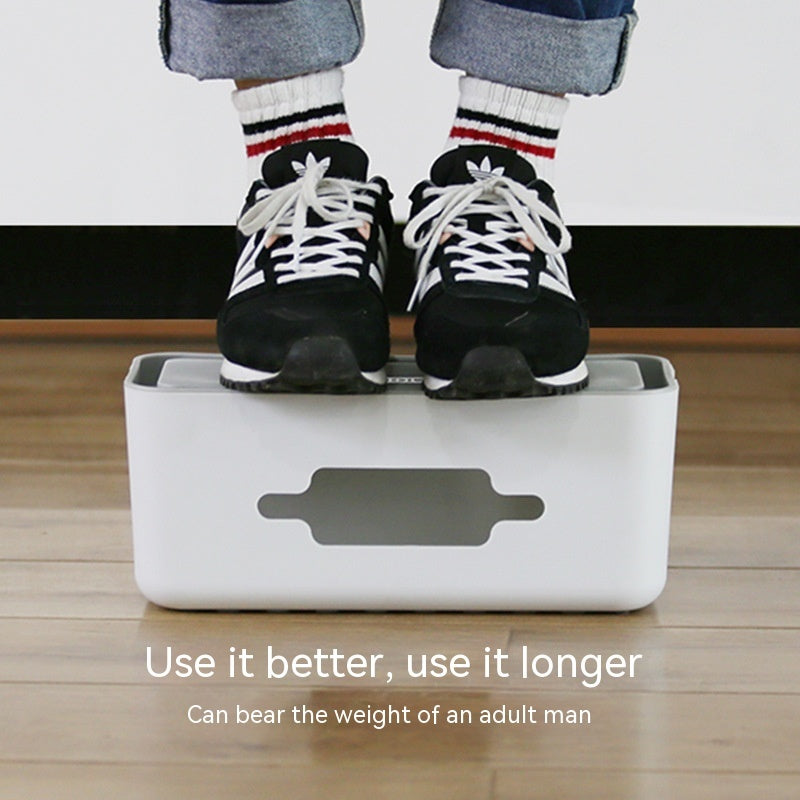 Organizer na Kable-Szara Skrzynka do Przechowywania Przewodów i Zasilaczy