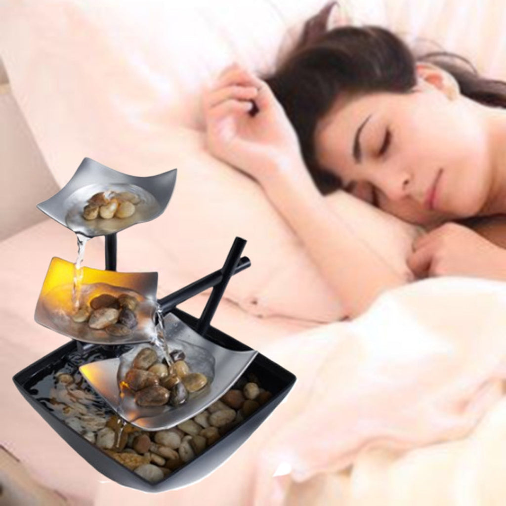 Fontanna Feng Shui na Biurko-Woda i Światło LED