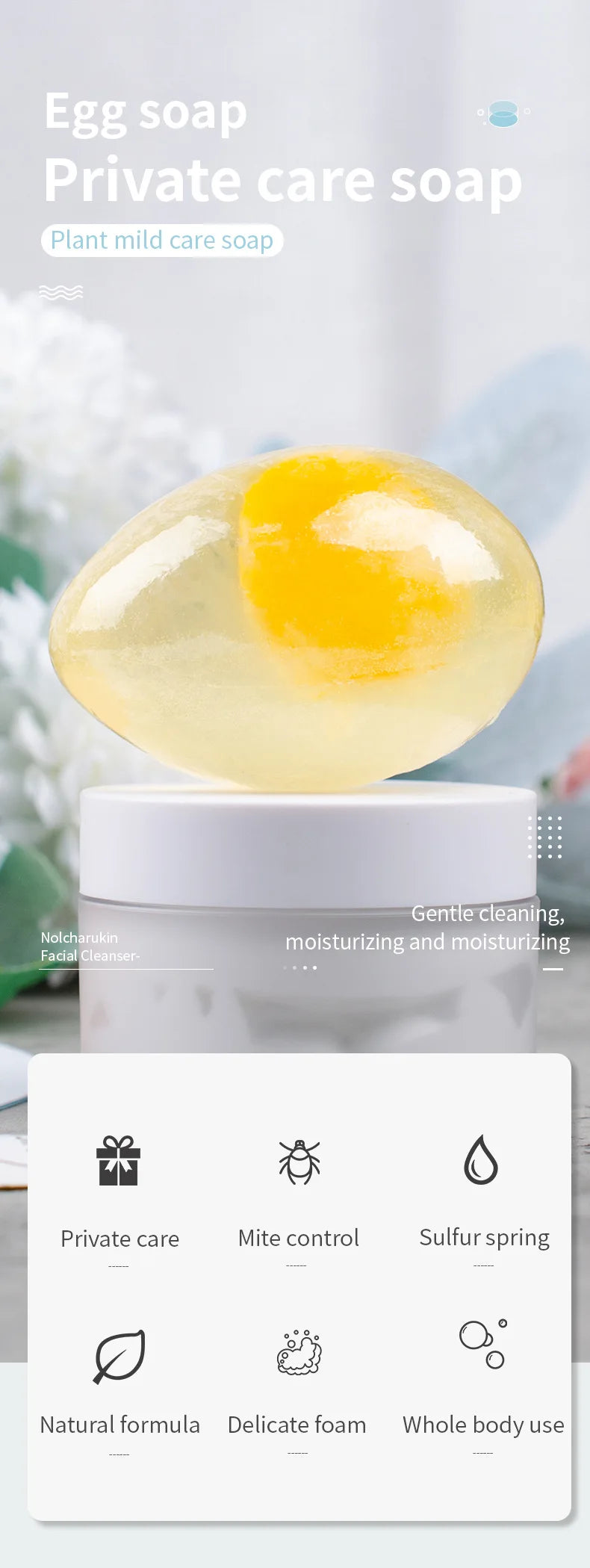 Naturalne mydło kolagenowe z jajkiem 80g — delikatne do codziennego użytku