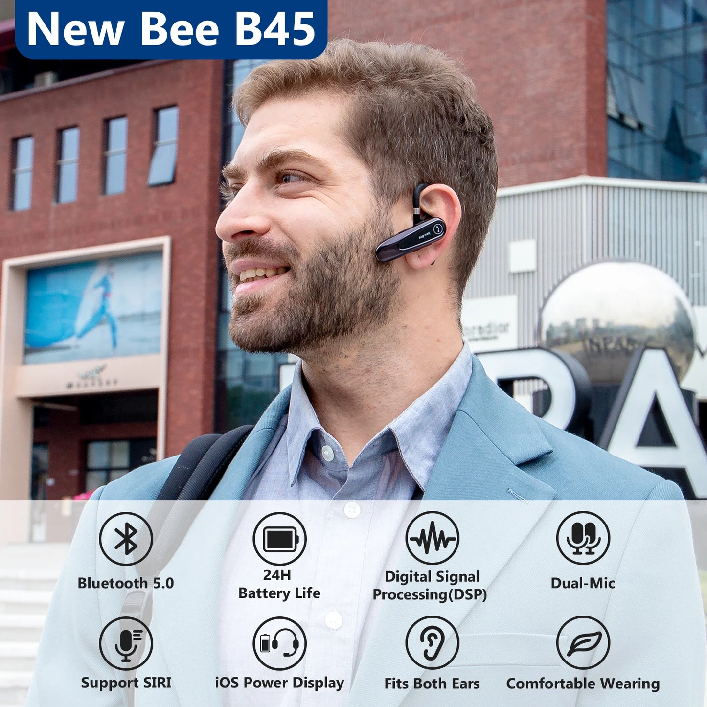 Słuchawka Bluetooth do rozmów – nowoczesny styl i długi czas pracy
