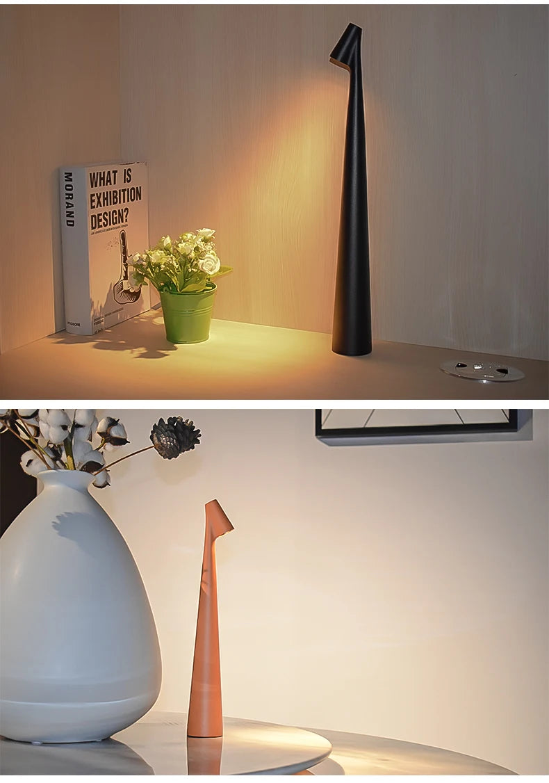 Minimalistyczna lampka stołowa LED, bezprzewodowa, ładowana USB