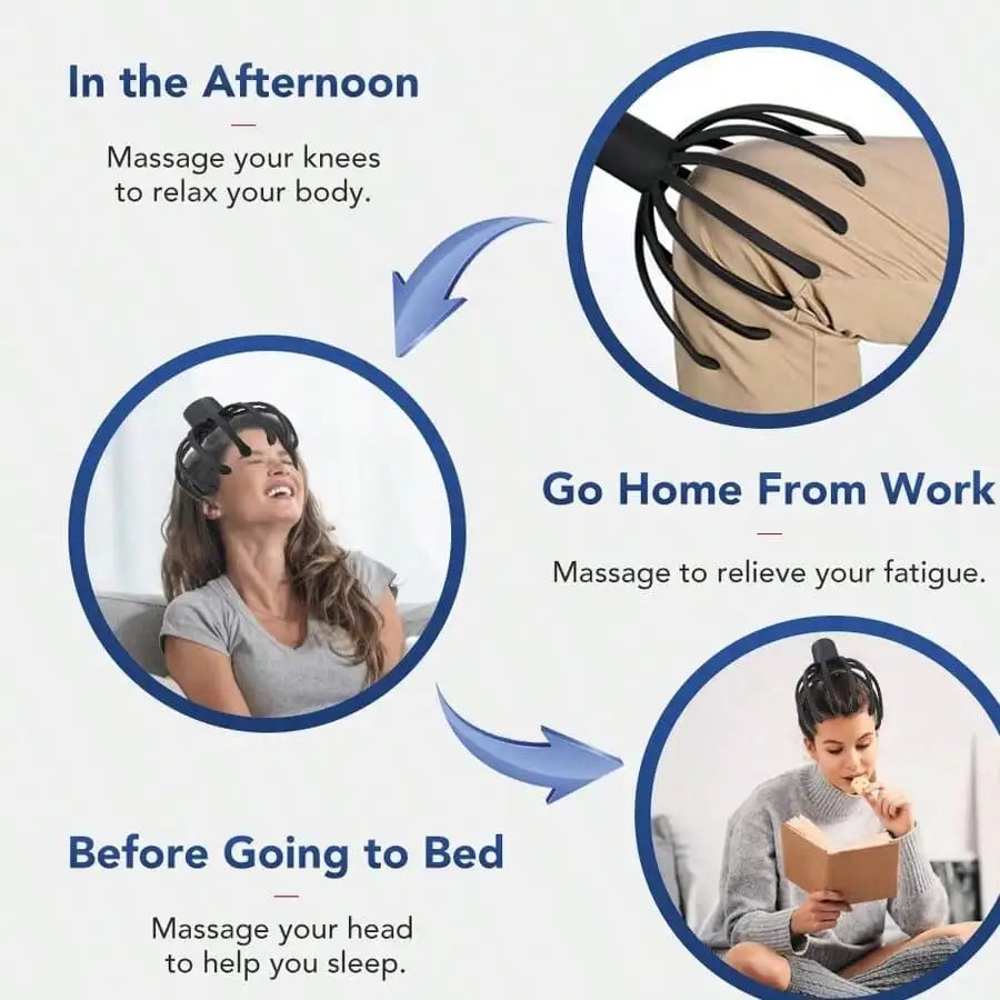 Masazer do skóry głowy bezprzewodowy w kształcie ośmiornicy