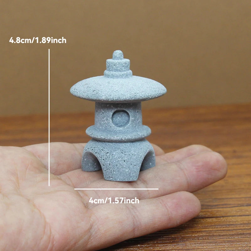 Figurki Zen Do Ogrodu i Dekoracji Wnętrz-Miniaturowe Pagody i Lampiony Japońskie