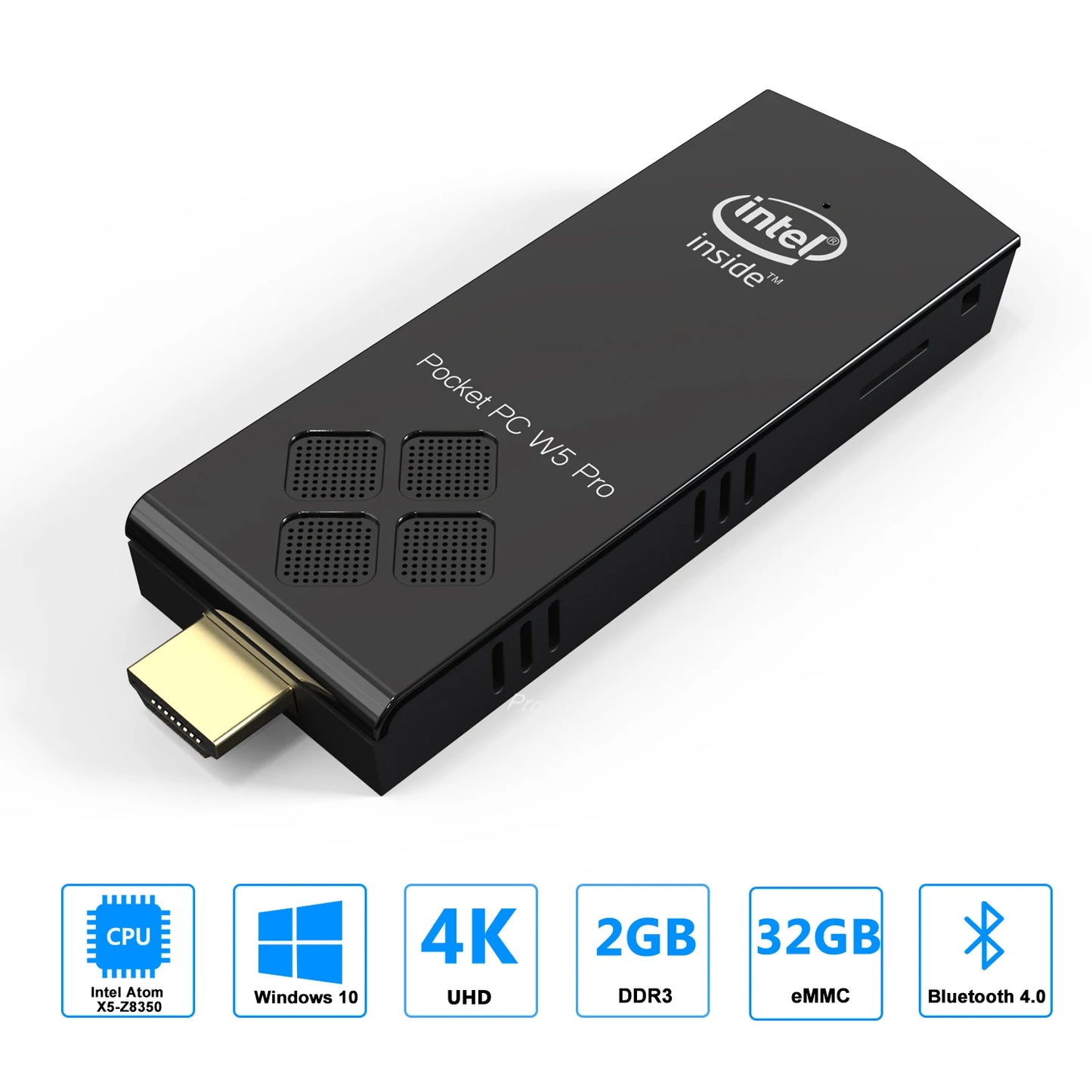 Mini komputer PC z systemem operacyjnym, 4 GB RAM, 64 GB pamięci, WiFi i Bluetooth – do użytku domowego i biuroweg