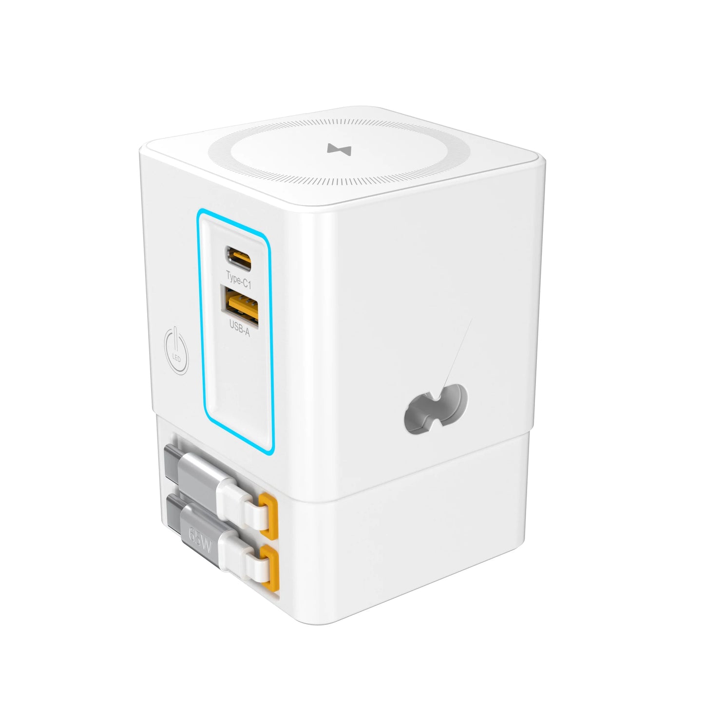 Stacja ładowania 5w1 100W z wysuwanym kablem USB-C_wielofunkcyjna ładowarka biurkowa