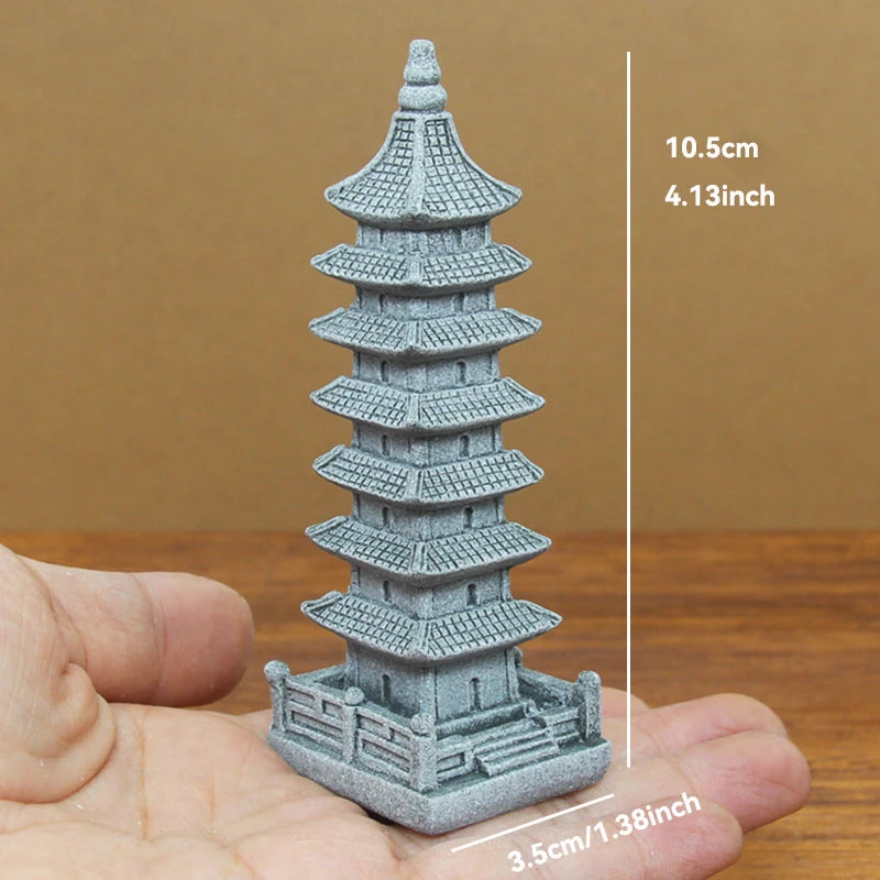 Figurki Zen Do Ogrodu i Dekoracji Wnętrz-Miniaturowe Pagody i Lampiony Japońskie