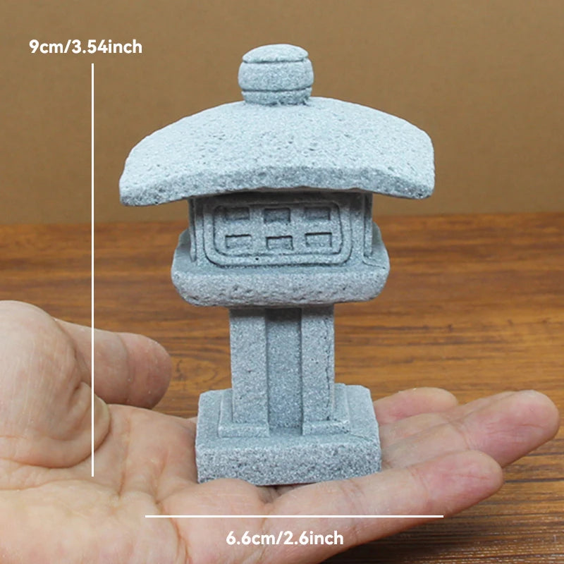 Figurki Zen Do Ogrodu i Dekoracji Wnętrz-Miniaturowe Pagody i Lampiony Japońskie