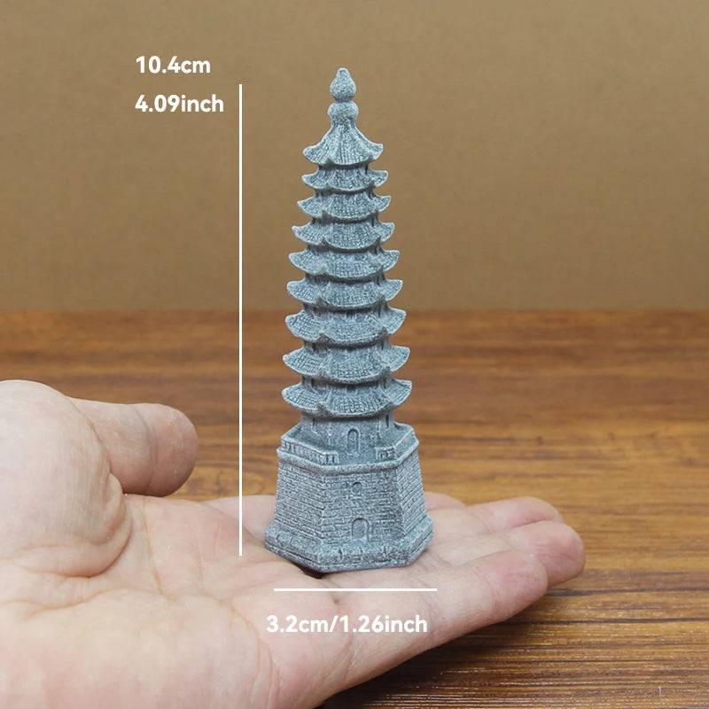Figurki Zen Do Ogrodu i Dekoracji Wnętrz-Miniaturowe Pagody i Lampiony Japońskie