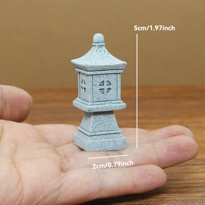 Figurki Zen Do Ogrodu i Dekoracji Wnętrz-Miniaturowe Pagody i Lampiony Japońskie