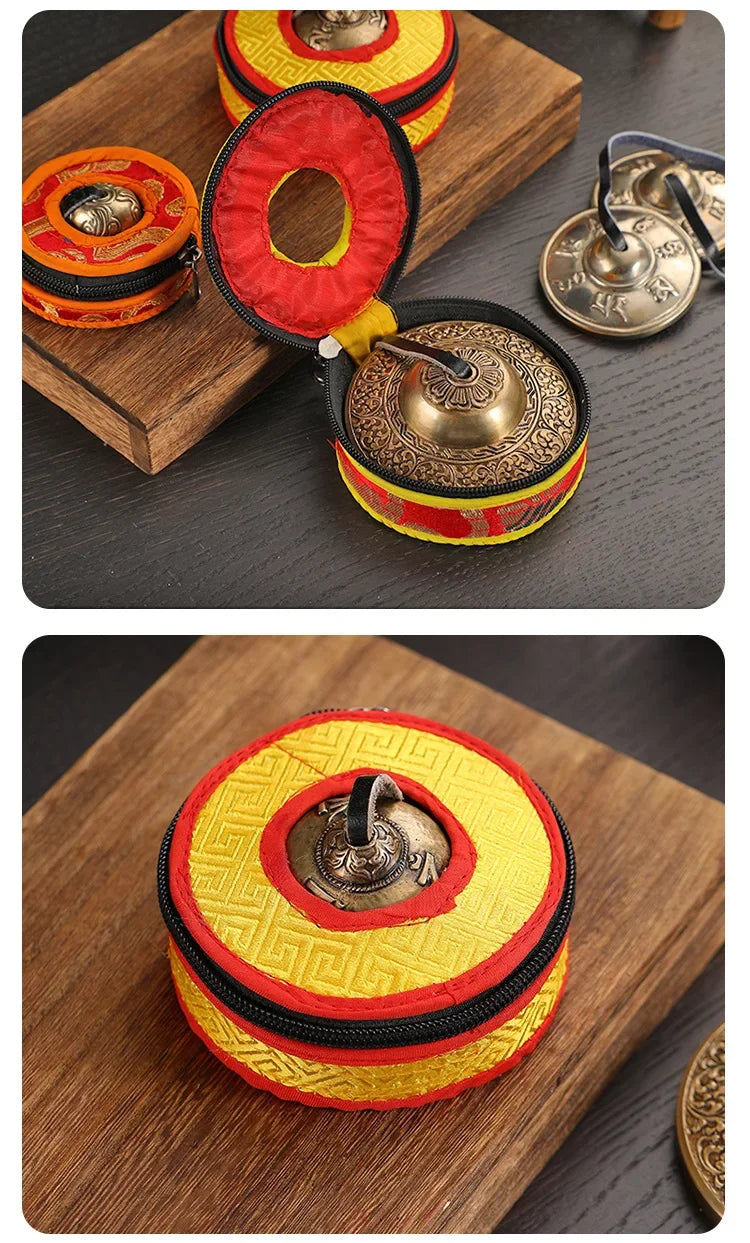 Nepalskie dzwonki Tingsha z mosiądzu – ręcznie wykonane, do praktyk oddechowych i medytacji