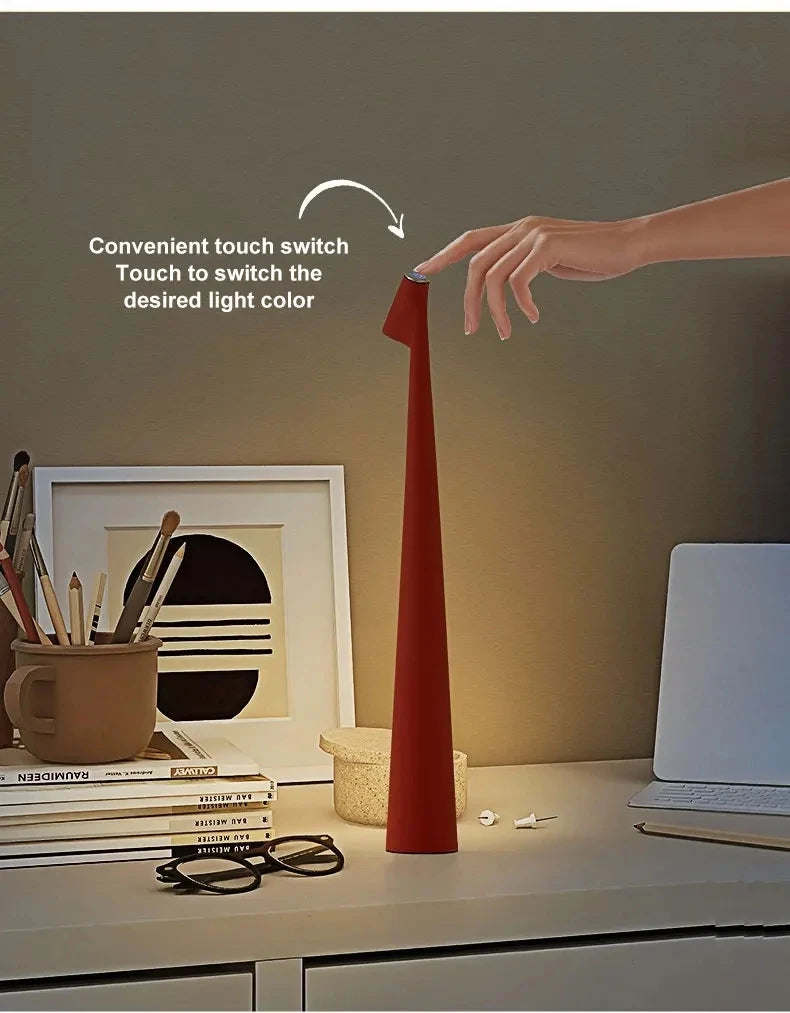 Minimalistyczna lampka stołowa LED, bezprzewodowa, ładowana USB