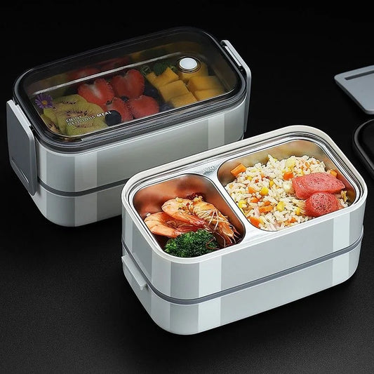 Lunch box 2w1 z Torbą Termiczną-Pojemnik na Lunch z 304 Stali Nerdzewnej
