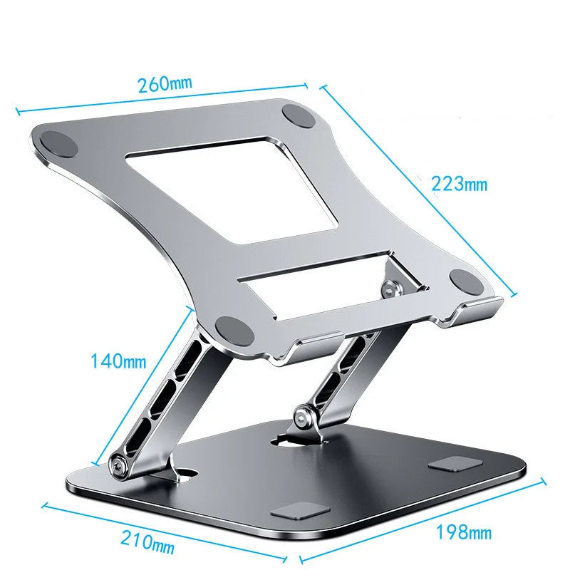 Regulowana podstawka aluminiowa pod laptopa i tablet do 17 cali, składana z kątem nachylenia
