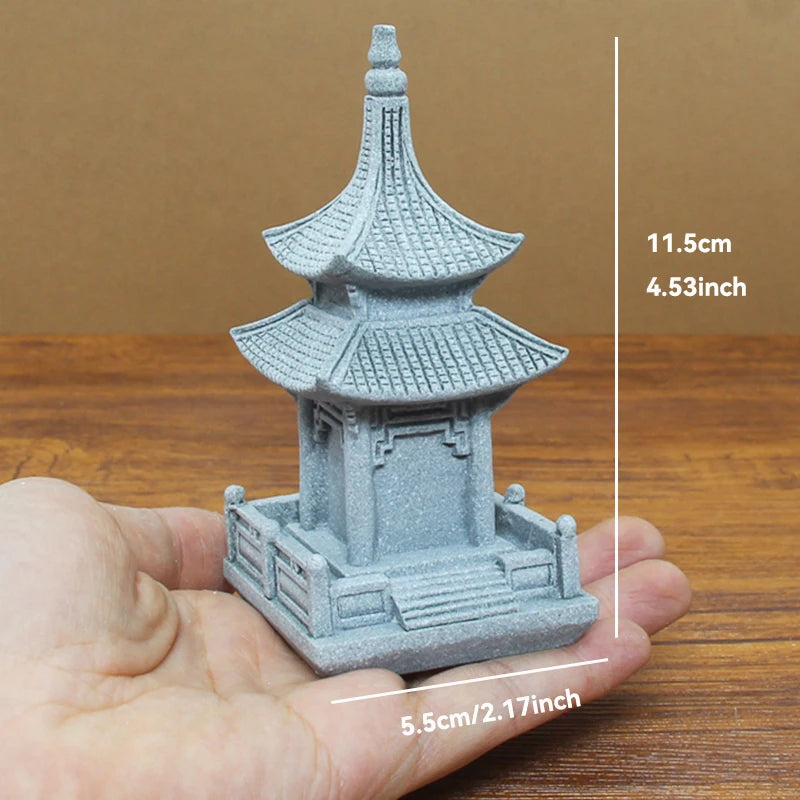 Figurki Zen Do Ogrodu i Dekoracji Wnętrz-Miniaturowe Pagody i Lampiony Japońskie