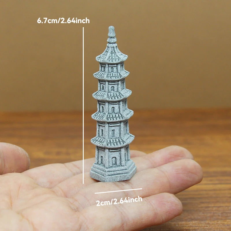 Figurki Zen Do Ogrodu i Dekoracji Wnętrz-Miniaturowe Pagody i Lampiony Japońskie