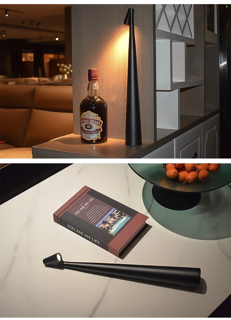 Minimalistyczna lampka stołowa LED, bezprzewodowa, ładowana USB