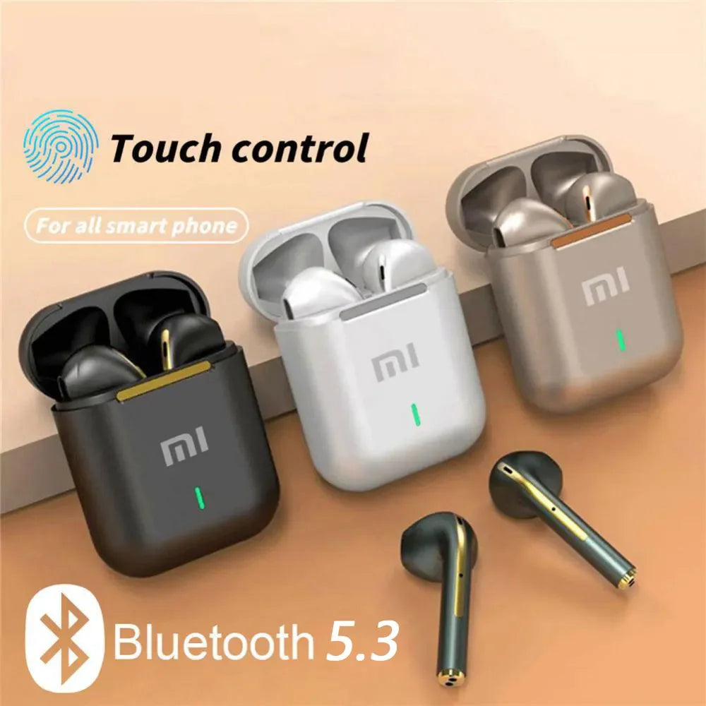 Bezprzewodowe słuchawki douszne Bluetooth 5.3 z mikrofonem, kompaktowe etui ładujące