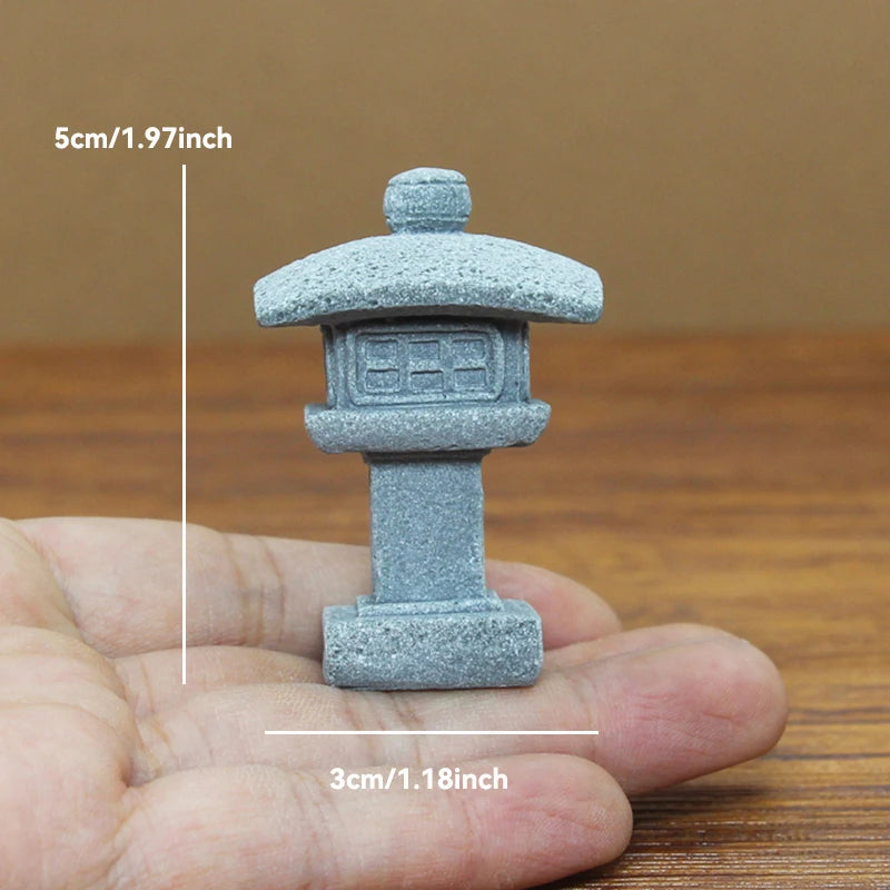 Figurki Zen Do Ogrodu i Dekoracji Wnętrz-Miniaturowe Pagody i Lampiony Japońskie