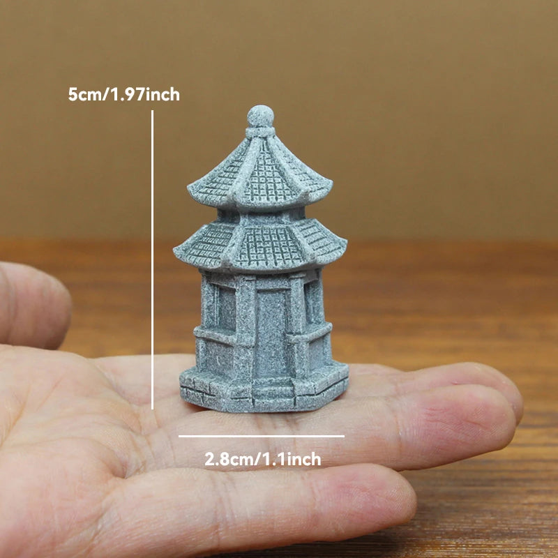 Figurki Zen Do Ogrodu i Dekoracji Wnętrz-Miniaturowe Pagody i Lampiony Japońskie