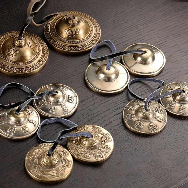 Nepalskie dzwonki Tingsha z mosiądzu – ręcznie wykonane, do praktyk oddechowych i medytacji