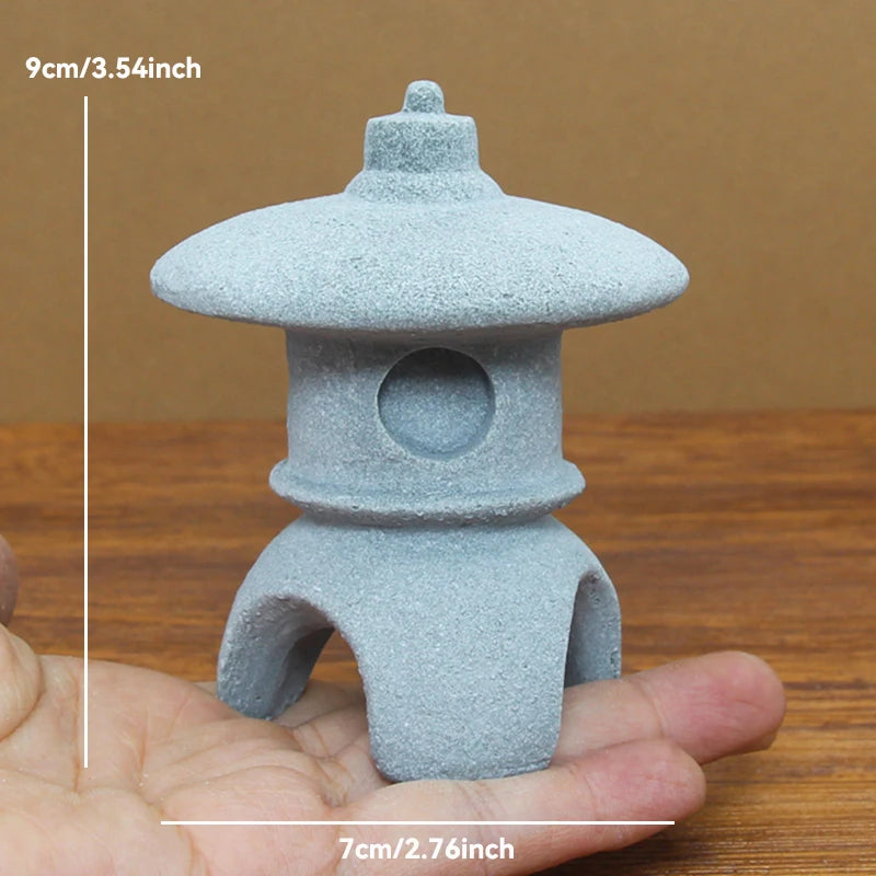 Figurki Zen Do Ogrodu i Dekoracji Wnętrz-Miniaturowe Pagody i Lampiony Japońskie