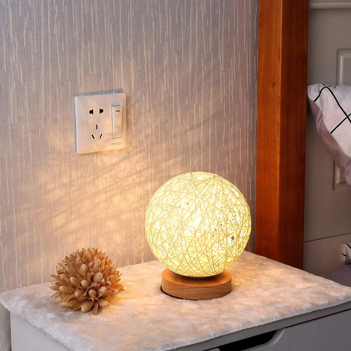 Lampka LED kula rattanowa- lampka biurowa USB(2 warianty)