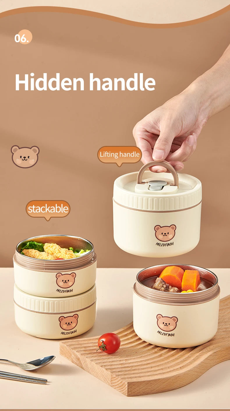 Lunchbox termiczny. Stal nierdzewna różne pojemności szczelny pojemnik na ciepłe posiłki