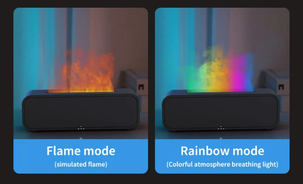 Nawilżacz Powietrza z Efektem Płomienia i Funkcją Dyfuzora LED