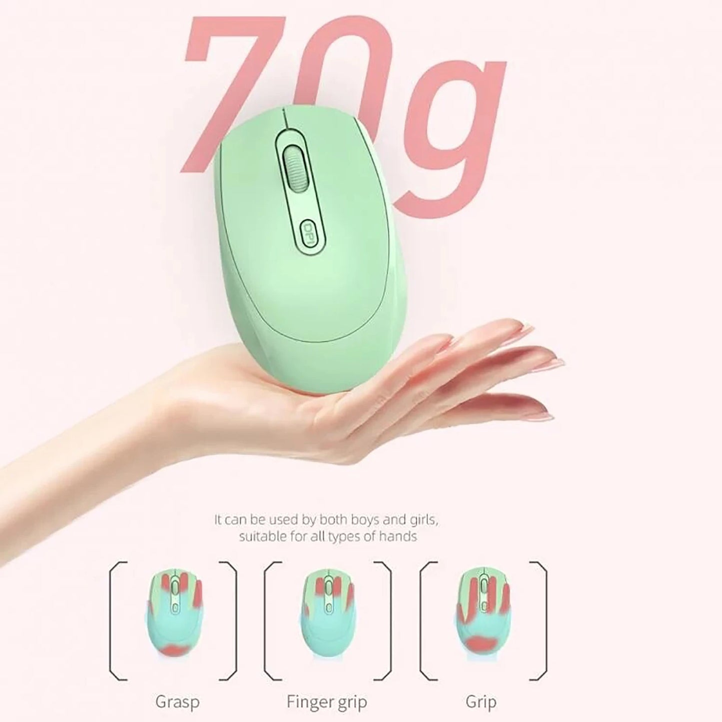 Bezprzewodowa myszka Bluetooth 5.2 – cicha i lekka, do biura, nauki i gier
