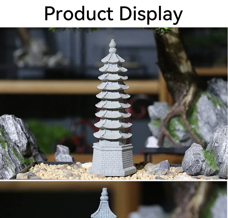 Figurki Zen Do Ogrodu i Dekoracji Wnętrz-Miniaturowe Pagody i Lampiony Japońskie