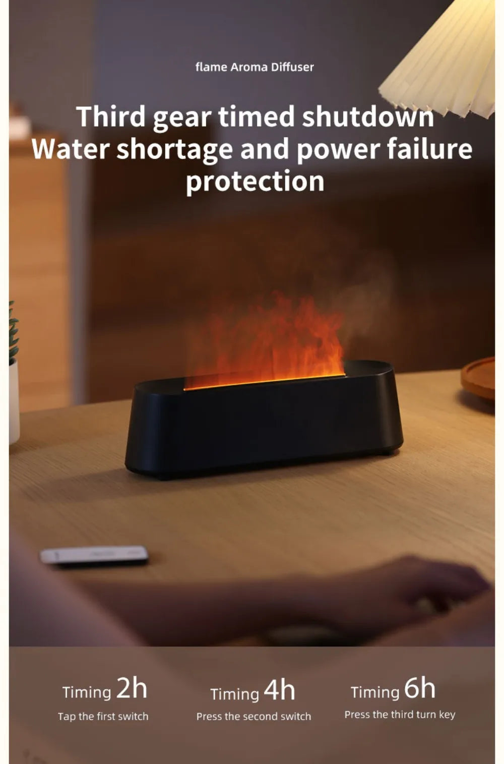 Nawilżacz Powietrza z Efektem Płomienia i Funkcją Dyfuzora LED