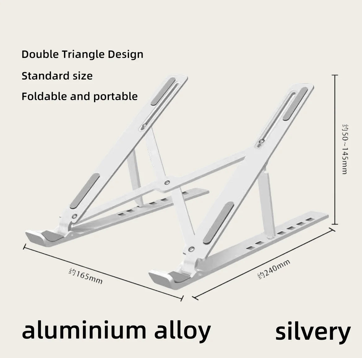 Składany uchwyt aluminiowy pod laptopa z regulacją wysokości