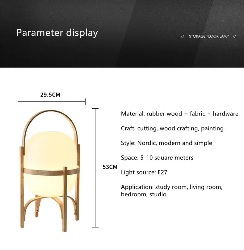 Minimalistyczna Lampka Nocna z Dewna i Szkła-Styl Japandi,6 Wariantów