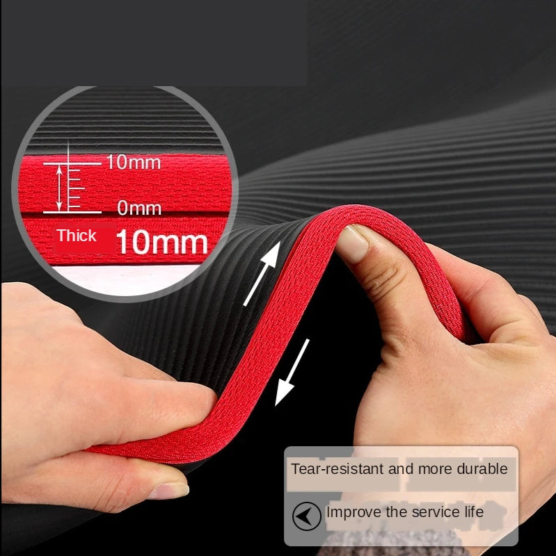 Mata do ćwiczeń 10MM YECOKISO-183x61cm,gruba antypoślizgowa,z opaską-do jogi,fitnessu