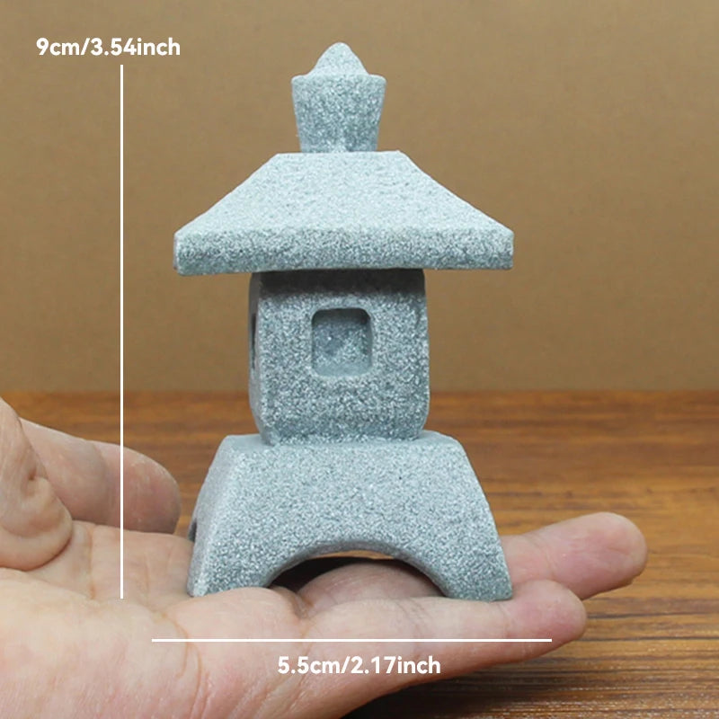 Figurki Zen Do Ogrodu i Dekoracji Wnętrz-Miniaturowe Pagody i Lampiony Japońskie
