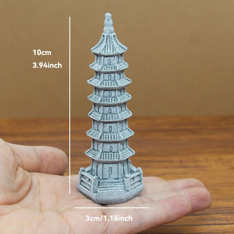 Figurki Zen Do Ogrodu i Dekoracji Wnętrz-Miniaturowe Pagody i Lampiony Japońskie